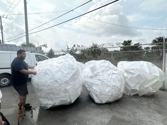 Déchets de polystyrène PSE recyclables